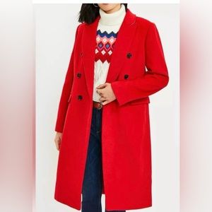 LOFT Double Breasted Coat Wool Blend
Red Size Petite Medium